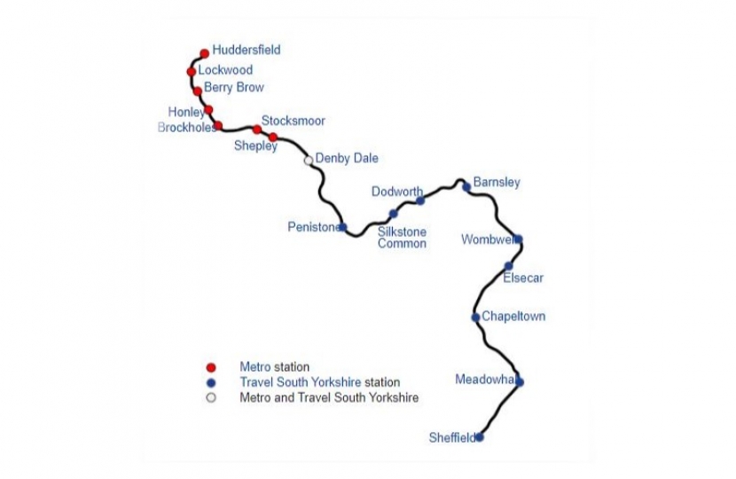 Map of the Penistone Line