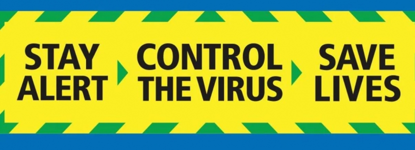 Stay alert Control the Virus Save lives logo